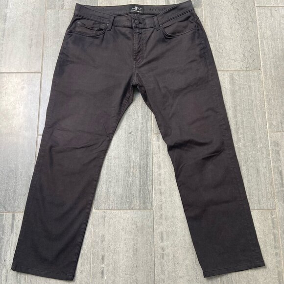 7 For All Mankind Men’s Luxe Performance The Straight Jeans Dark Gray Size 36 - Picture 1 of 8
